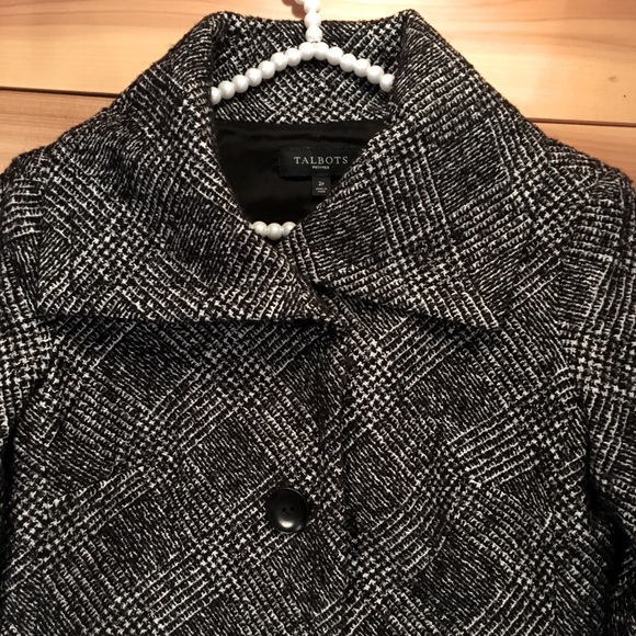 TALBOTS  METALLIC THREADING BLK & WHITE JACKET - Picture 7 of 10